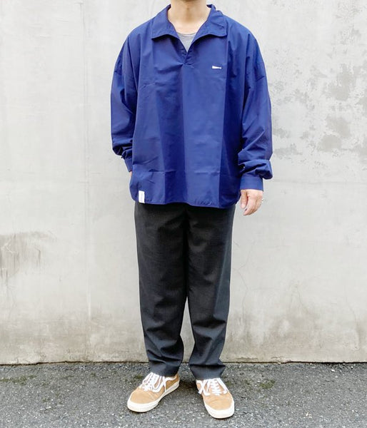 DESCENDANT/SALOON  PULLOVER LS SHIRT (NAVY)