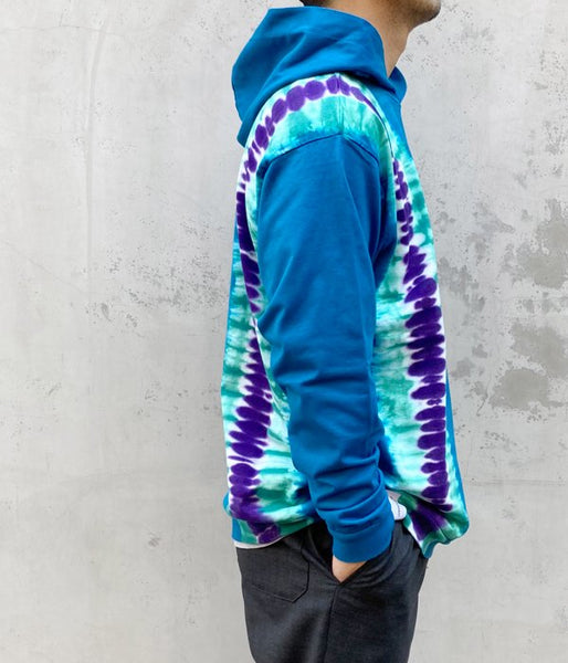 DESCENDANT/SEAL HOODED LS TIE DYE (BLUE)
