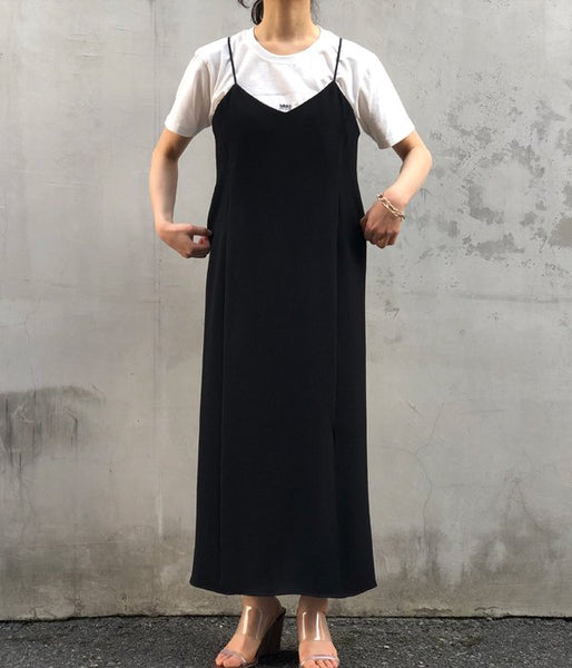 PHEENY/DOBBY CAMISOLE DRESS(BLACK)