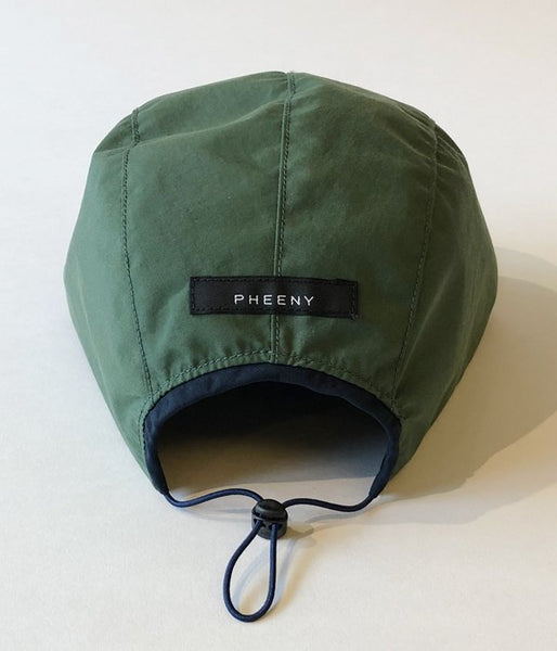 PHEENY/NYLON TAFFETA REVERSIBLE CAP(NAVY×GREEN)
