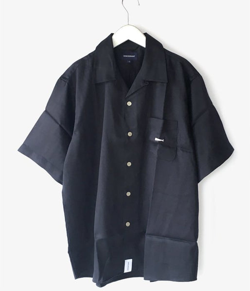 DESCENDANT/PIER SATIN SS SHIRT (NAVY)
