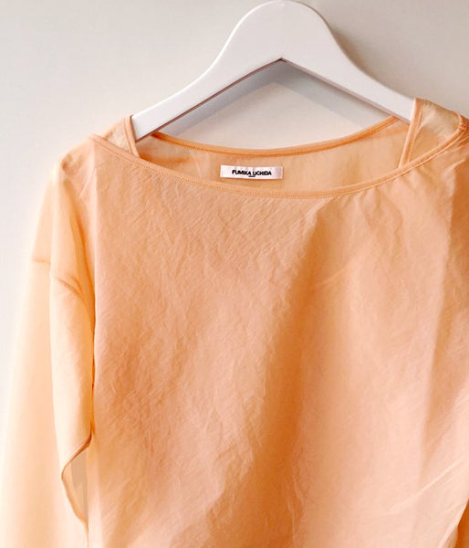 FUMIKA_UCHIDA/Stretch Taffeta/LAYERED CROPPED TOP(ORANGE)