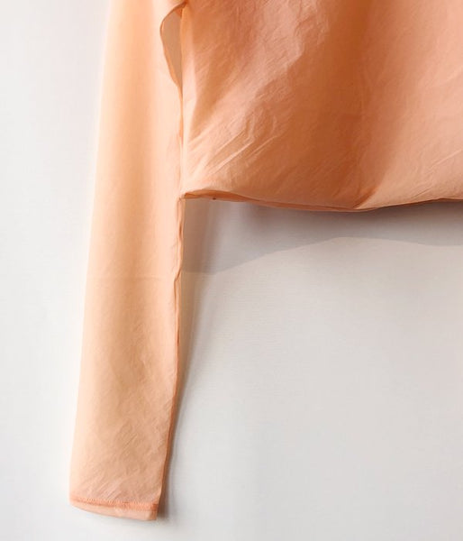 FUMIKA_UCHIDA/Stretch Taffeta/LAYERED CROPPED TOP(ORANGE)