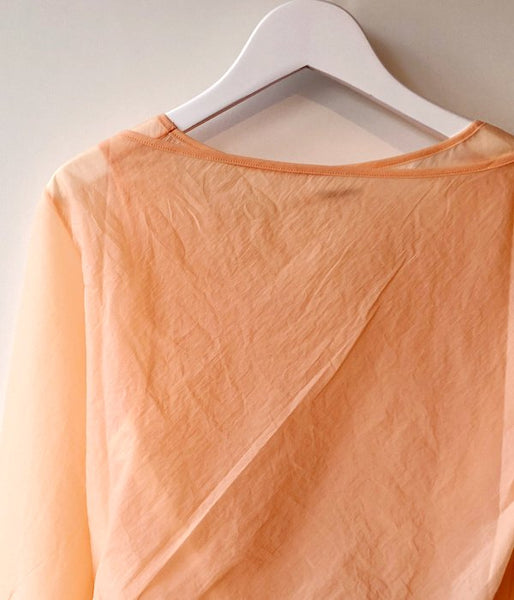 FUMIKA_UCHIDA/Stretch Taffeta/LAYERED CROPPED TOP(ORANGE)