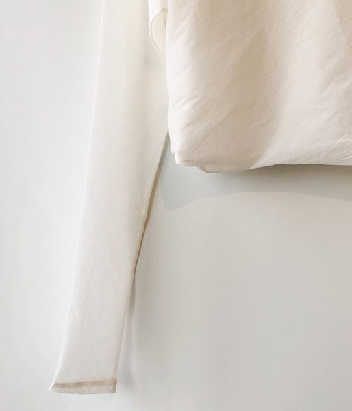 FUMIKA_UCHIDA/Stretch Taffeta/LAYERED CROPPED TOP(WHITE)