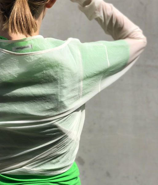 FUMIKA_UCHIDA/Stretch Taffeta/LAYERED CROPPED TOP(WHITE)