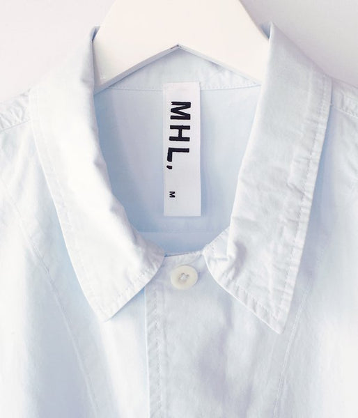MHL./HIGH TWISTED COTTON POPLIN SS SHIRT (BLUE)