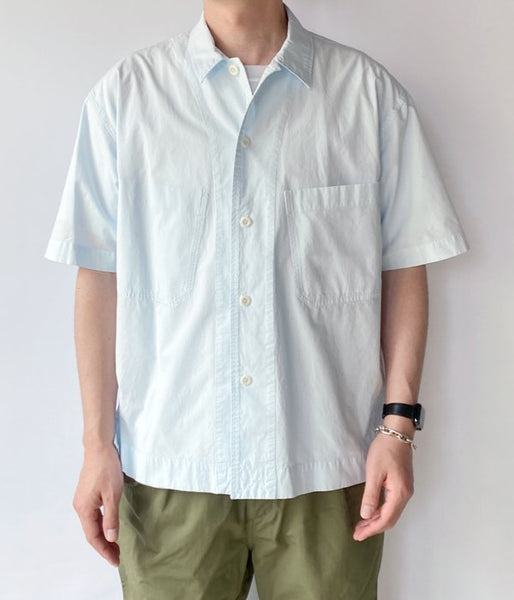 MHL./HIGH TWISTED COTTON POPLIN SS SHIRT (BLUE)