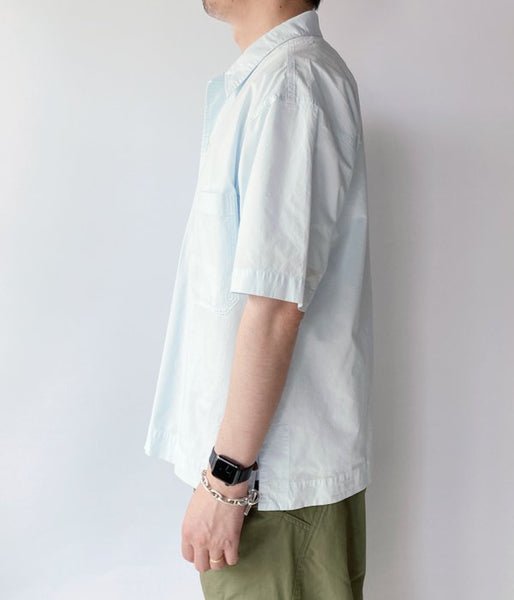 MHL./HIGH TWISTED COTTON POPLIN SS SHIRT (BLUE)