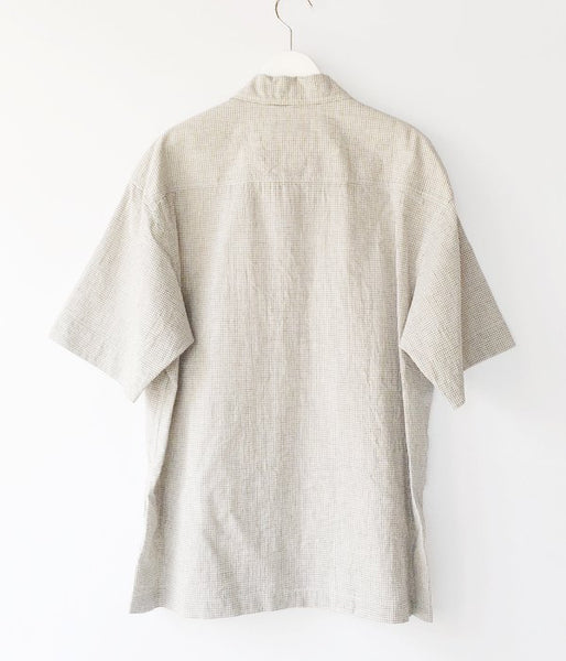MHL./NATURAL WASHED COTTON LINEN SS SHIRT (BLACK)