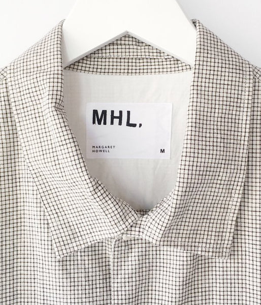 MHL./NATURAL WASHED COTTON LINEN SS SHIRT (BLACK)