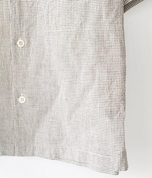 MHL./NATURAL WASHED COTTON LINEN SS SHIRT (BLACK)