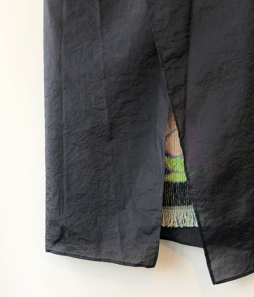FUMIKA_UCHIDA/Pile/FLORAL WRAP SKIRT(BLACK)