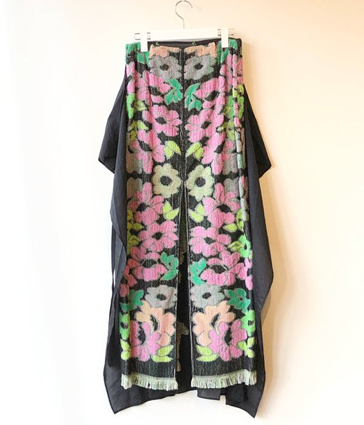 FUMIKA_UCHIDA/Pile/FLORAL WRAP SKIRT(BLACK)