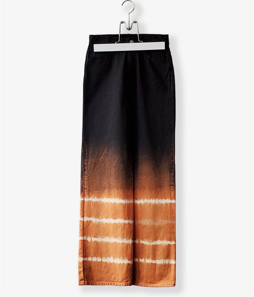 FUMIKA_UCHIDA/TIE-DYE WIDE STRAIGHT PANTS(BLK/ORANGE)