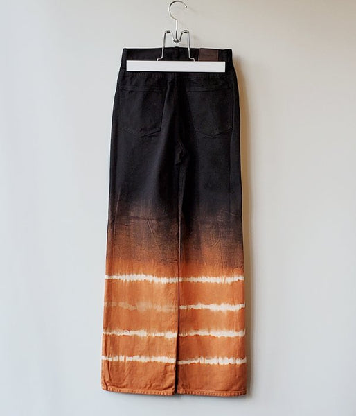 FUMIKA_UCHIDA/TIE-DYE WIDE STRAIGHT PANTS(BLK/ORANGE)