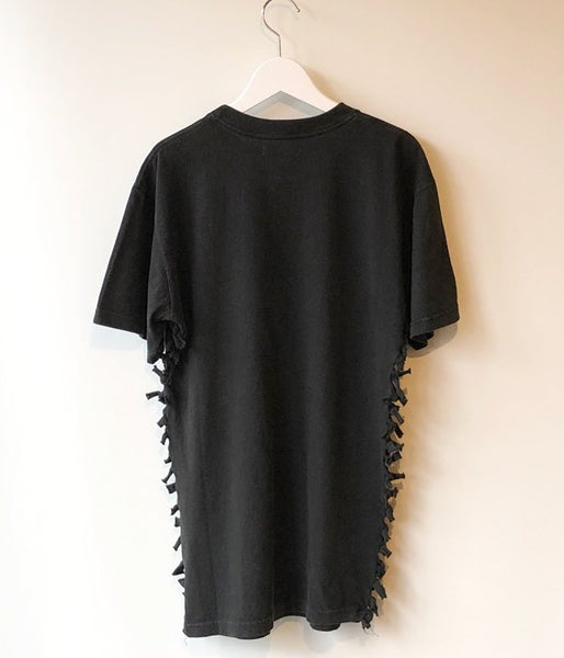 FUMIKA_UCHIDA/OVERDYED SIDE SHIRRING TEE(BLACK)