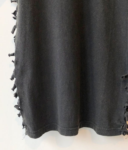 FUMIKA_UCHIDA/OVERDYED SIDE SHIRRING TEE(BLACK)