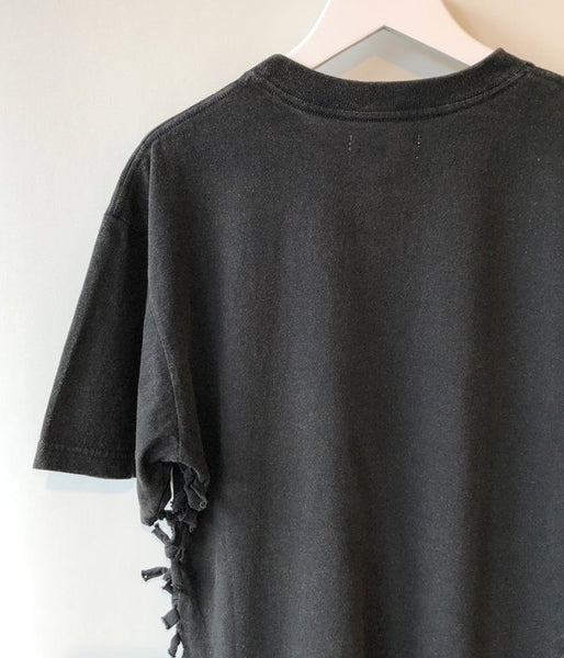 FUMIKA_UCHIDA/OVERDYED SIDE SHIRRING TEE(BLACK)