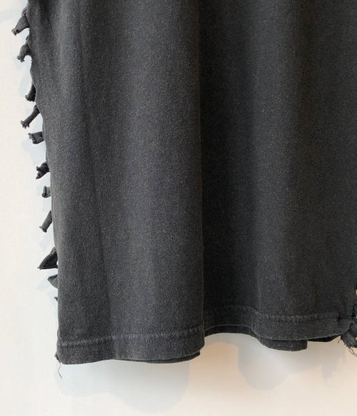 FUMIKA_UCHIDA/OVERDYED SIDE SHIRRING TEE(BLACK)