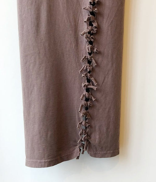 FUMIKA_UCHIDA/OVERDYED SIDE SHIRRING ASYMMETRY DRESS(PURPLE)