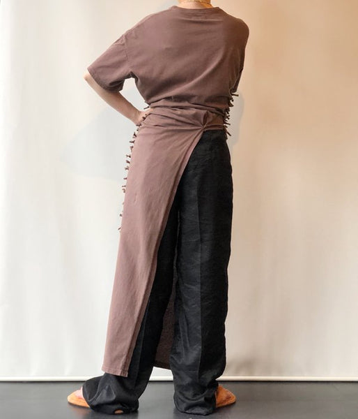 FUMIKA_UCHIDA/OVERDYED SIDE SHIRRING ASYMMETRY DRESS(PURPLE)