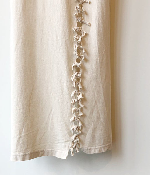 FUMIKA_UCHIDA/OVERDYED SIDE SHIRRING ASYMMETRY DRESS(OFFWHITE)