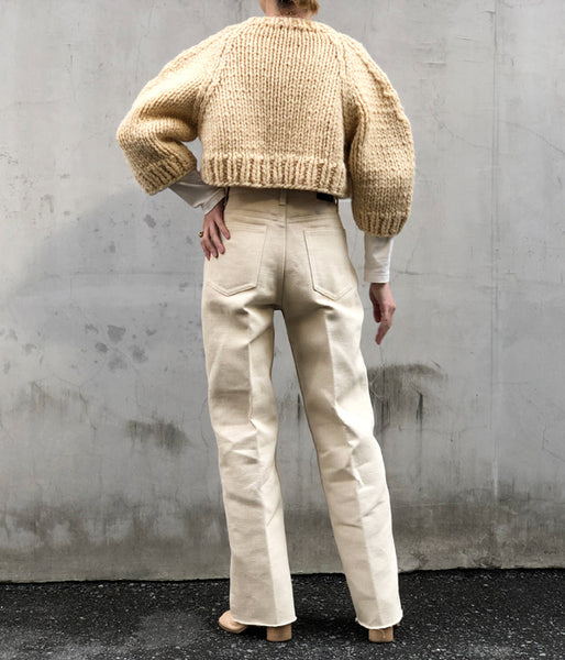 FUMIKA_UCHIDA/Bonding Denim/WIDE STRAGIHT PANTS(KINARI/WHT/size34)
