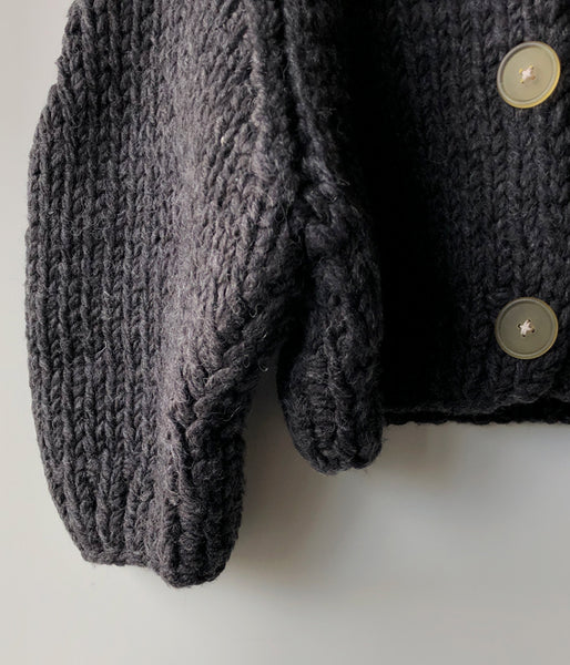 FUMIKA_UCHIDA/Wool Hand Knitted/CROPPED CARDIGAN(CHARCOAL/size36)