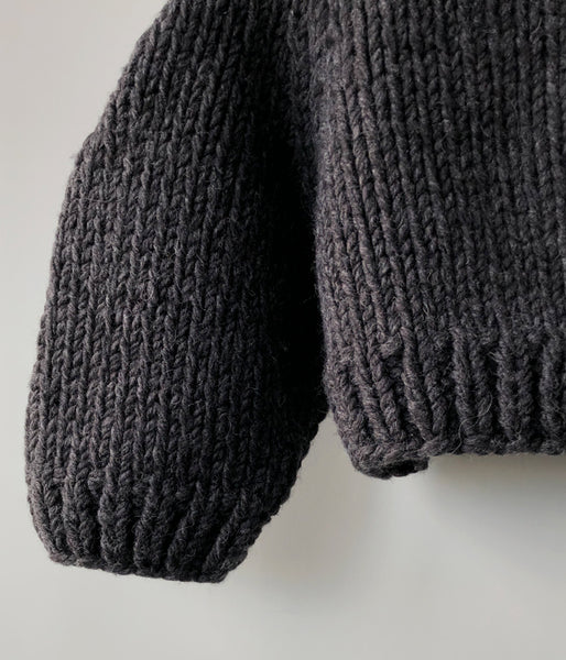 FUMIKA_UCHIDA/Wool Hand Knitted/CROPPED CARDIGAN(CHARCOAL/size36)