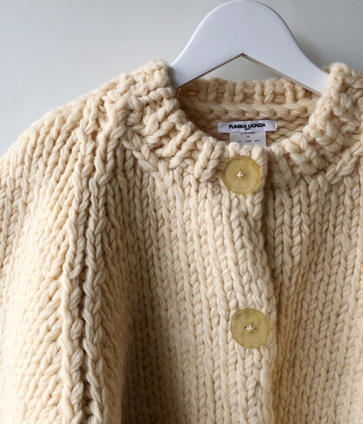FUMIKA_UCHIDA/Wool Hand Knitted/CROPPED CARDIGAN(VANILLA/size36)