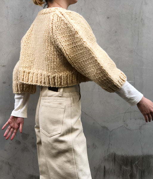 FUMIKA_UCHIDA/Wool Hand Knitted/CROPPED CARDIGAN(VANILLA/size36)
