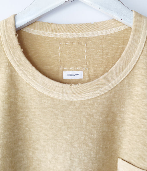visvim/JUMBO TEE S/S (UNEVEN DYE) (MUSTARD)