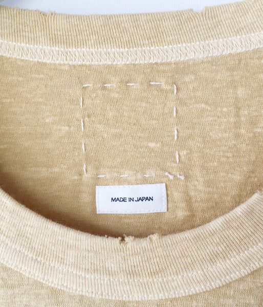 visvim/JUMBO TEE S/S (UNEVEN DYE) (MUSTARD)