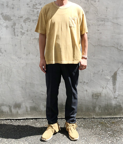 visvim/JUMBO TEE S/S (UNEVEN DYE) (MUSTARD)