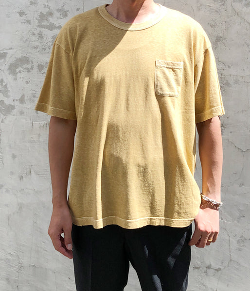 visvim/JUMBO TEE S/S (UNEVEN DYE) (MUSTARD)
