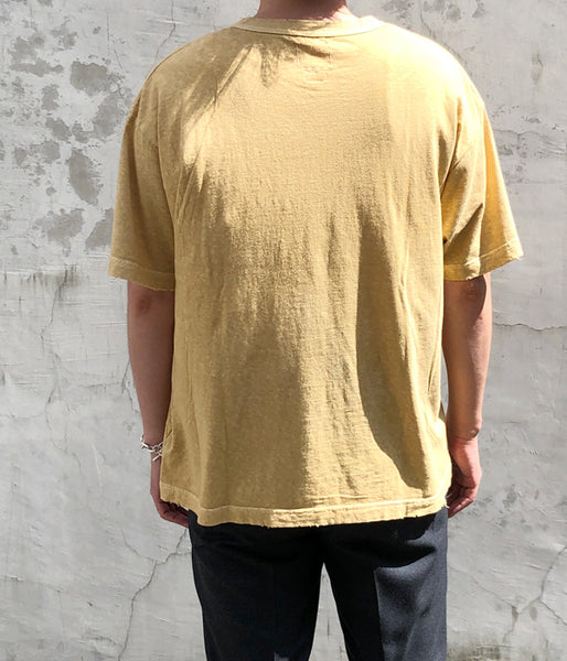 visvim/JUMBO TEE S/S (UNEVEN DYE) (MUSTARD)