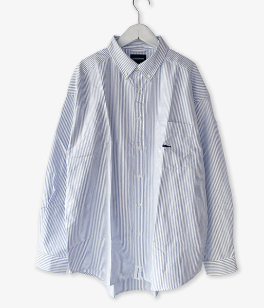 DESCENDANT/KENNEDY'S OXFORD STRIPE B.D. LS SHIRT (BLUE)