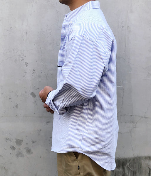 DESCENDANT/KENNEDY'S OXFORD STRIPE B.D. LS SHIRT (BLUE)