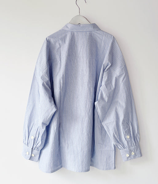 DESCENDANT/OCEAN STRIPE LS SHIRT FULL SIZE (BLUE)