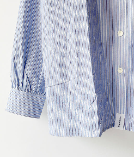 DESCENDANT/OCEAN STRIPE LS SHIRT FULL SIZE (BLUE)