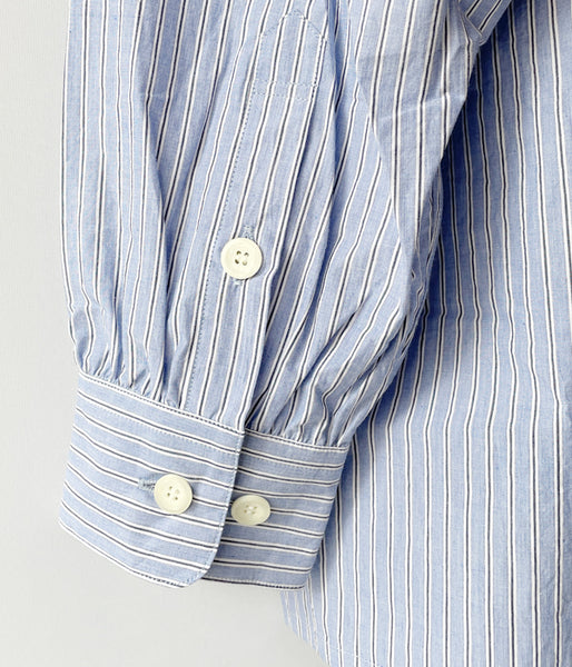 DESCENDANT/OCEAN STRIPE LS SHIRT FULL SIZE (BLUE)