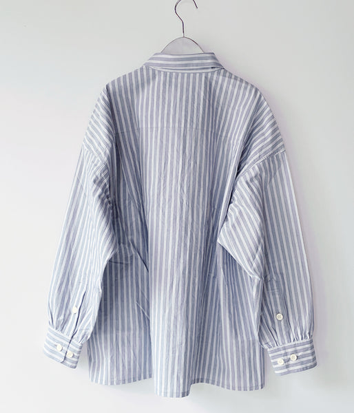 DESCENDANT/OCEAN STRIPE LS SHIRT FULL SIZE (NAVY)