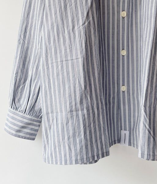 DESCENDANT/OCEAN STRIPE LS SHIRT FULL SIZE (NAVY)