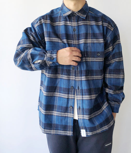 DESCENDANT/CPOC PLAID LS SHIRT (NAVY)