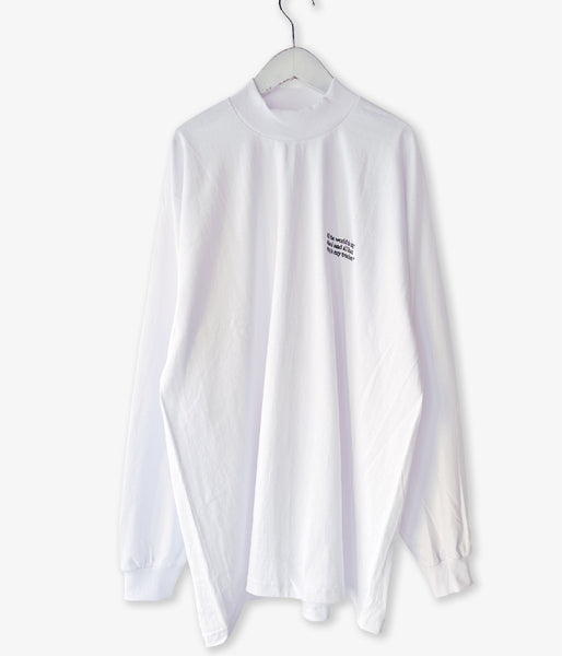 DIGAWEL/MOCK TURTLE L/S TEE(READY-MADE)EMBROIDERY (WHITE)
