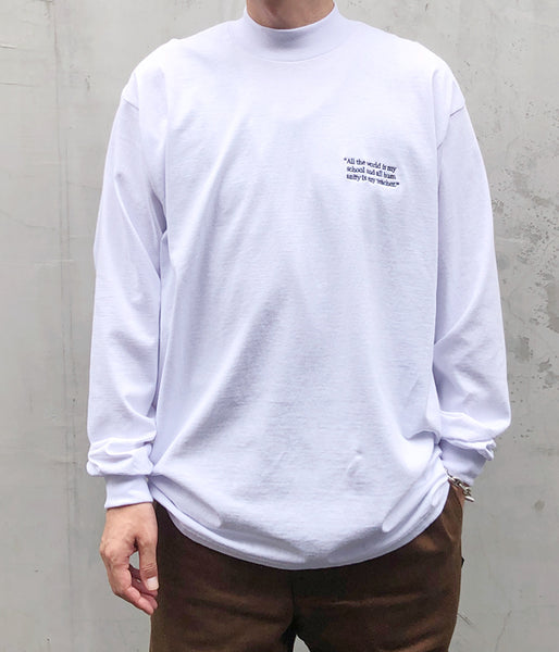 DIGAWEL/MOCK TURTLE L/S TEE(READY-MADE)EMBROIDERY (WHITE)