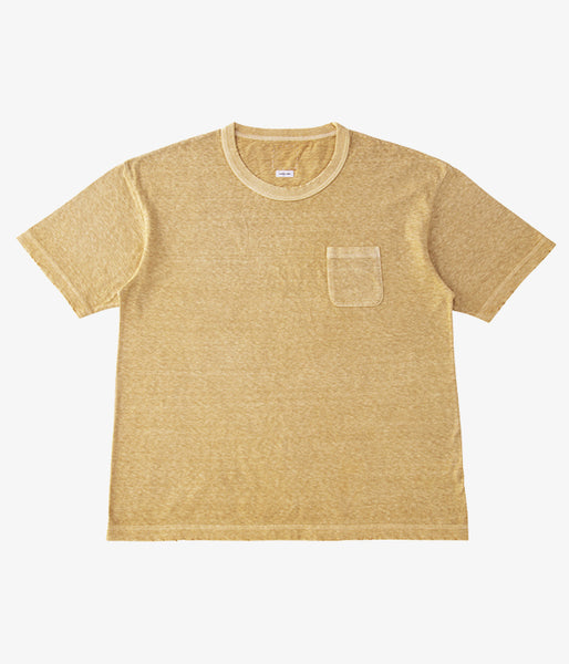 visvim/JUMBO TEE S/S (UNEVEN DYE) (MUSTARD)