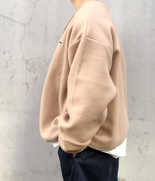 DESCENDANT/KNOT FLEECE CARDIGAN (BEIGE)
