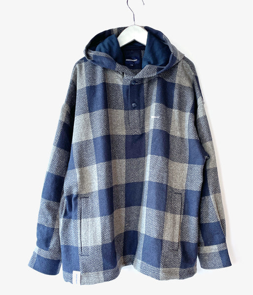 DESCENDANT/MOLE HOODED LS SHIRT FULL SIZE (NAVY)